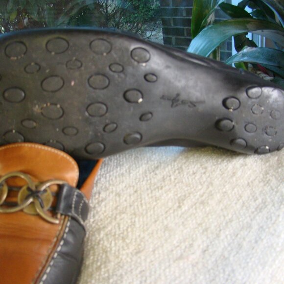Sesto Meucci Leather Slip On Loafers Black/Brown Size 8 - Picture 7 of 10